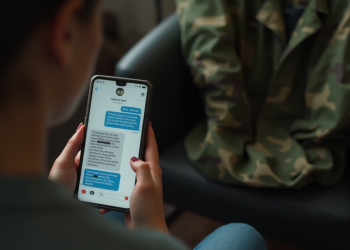 Seorang wanita sedang menghubungi kekasihnya yang berstatus sebagai anggota TNI. Foto: Ilustrasi grafis kendarinesia.