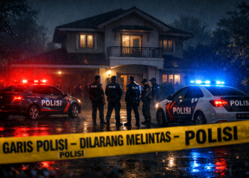 Ilustrasi polisi melakukan olah TKP pada kejadian pembunuhan di Lalodati. Foto: Grafis Ai/kendarinesia
