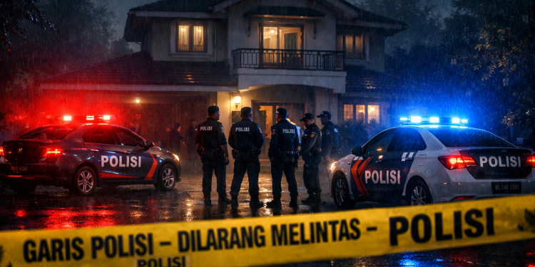 Ilustrasi polisi melakukan olah TKP pada kejadian pembunuhan di Lalodati. Foto: Grafis Ai/kendarinesia